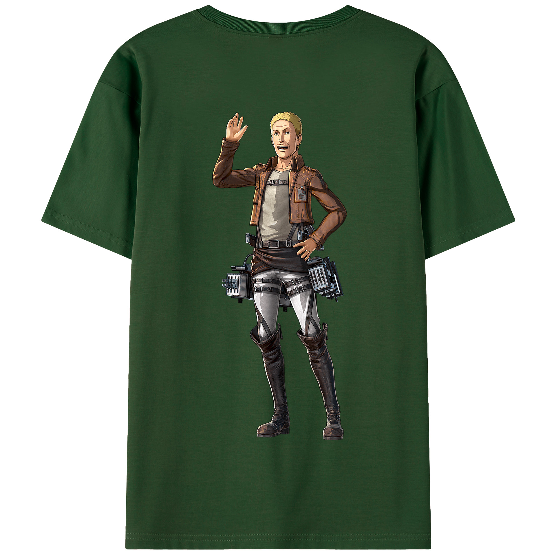 （画像用） 進撃の巨人 ハンネス Attack on Titan Hannes 綿100％半袖Tシャツ（背面プリント）